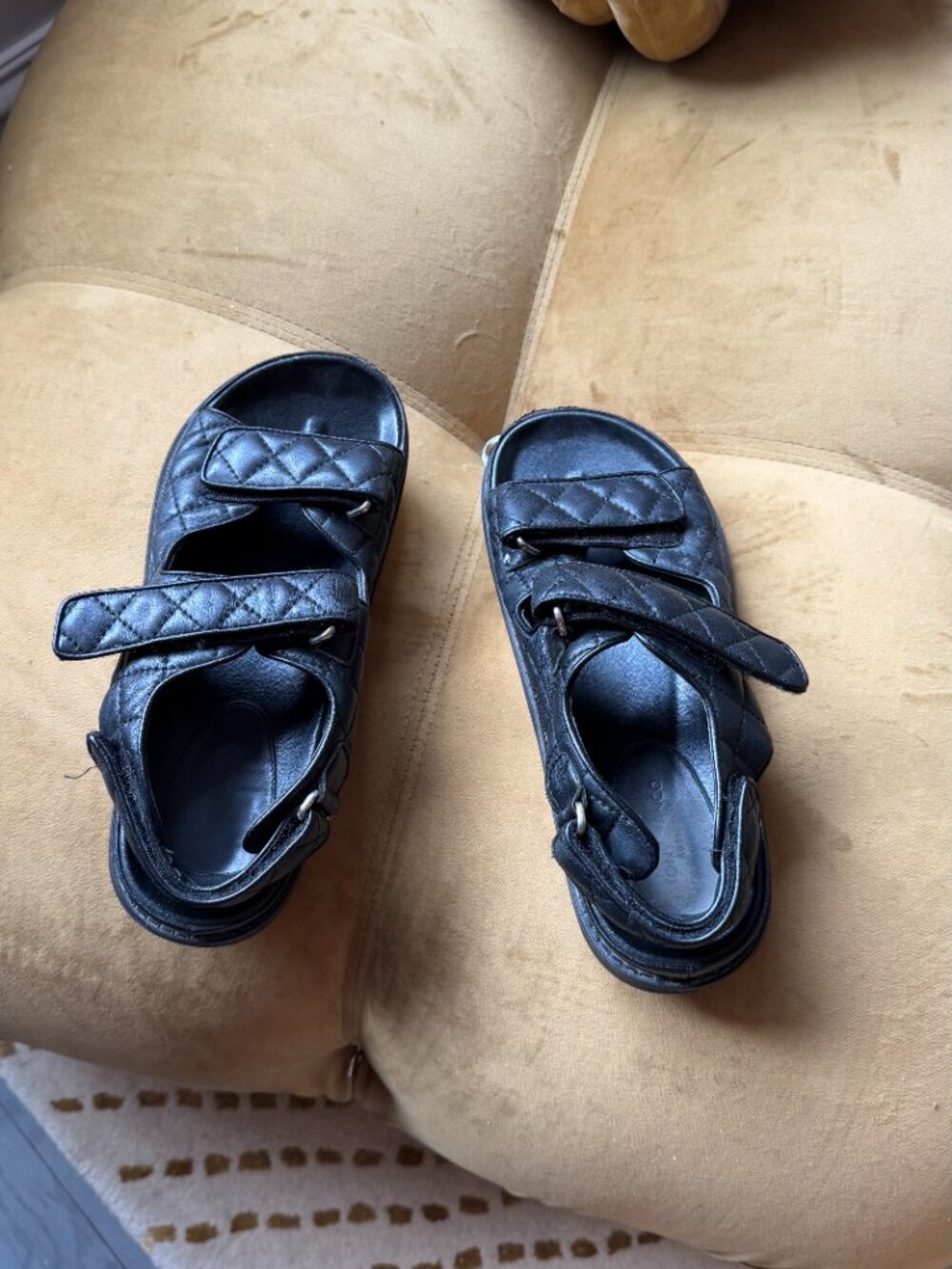 Tony Bianco Black Quilted Leather Platform Sandals